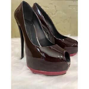 Giuseppe Zanotti Purple Patent Leather Sharon Peep Toe Pumps Size 36.5